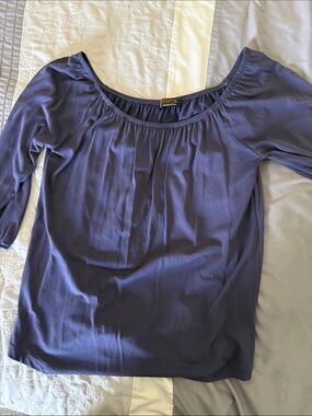 Pleated Scoop-Neck Blouse in Deep Lavender - Soft Lightweight Top